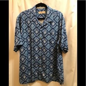 Tommy Bahama 100% Silk Button Down Size L #2184